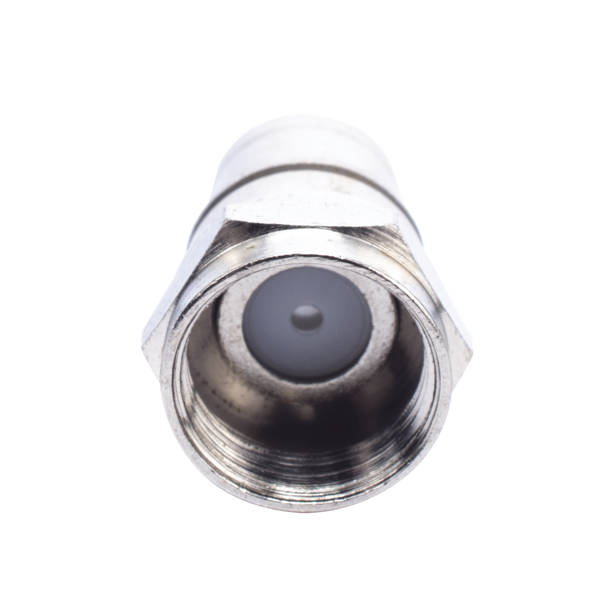 Conector F Macho Plegable, Con PIN para Cable RG-59, Cuerpo de Bronce Niquelado. Conector F Macho Plegable, Con PIN para Cable RG-59, Cuerpo de Bronce Niquelado.